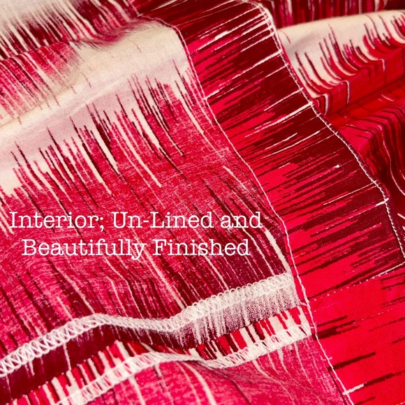 Vintage Sharagano Red & Magenta A-Line Pleated Skirt with Pockets & Belt Loops 6 - Picture 4 of 9